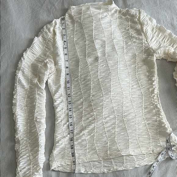 The Workshop Smocked Mock Neck Women's Long Sleeve Top Large - Picture 4 of 7